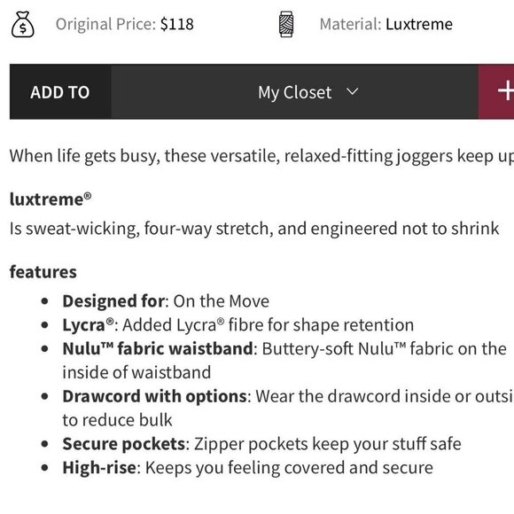 ❤️ Lululemon Keep moving joggers , black, Size 4 B136 - Picture 2 of 12